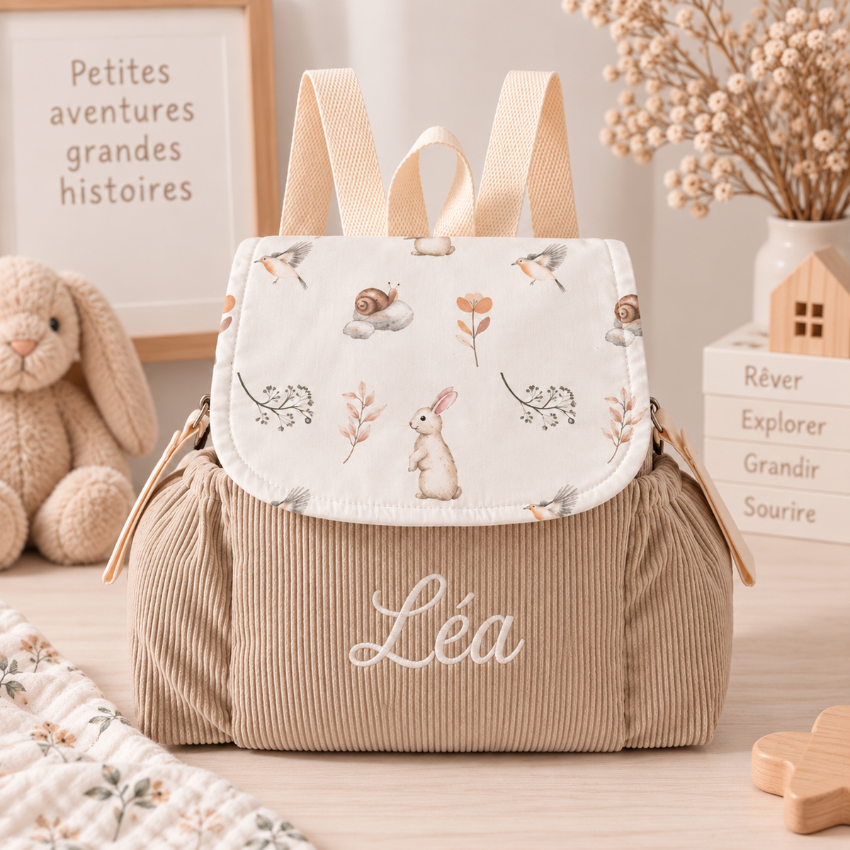 Sac à dos personnalisé en velours