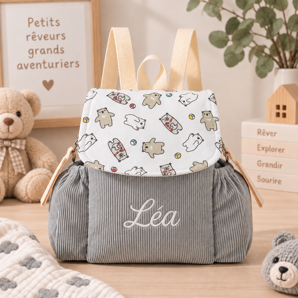 Sac à dos personnalisé en velours