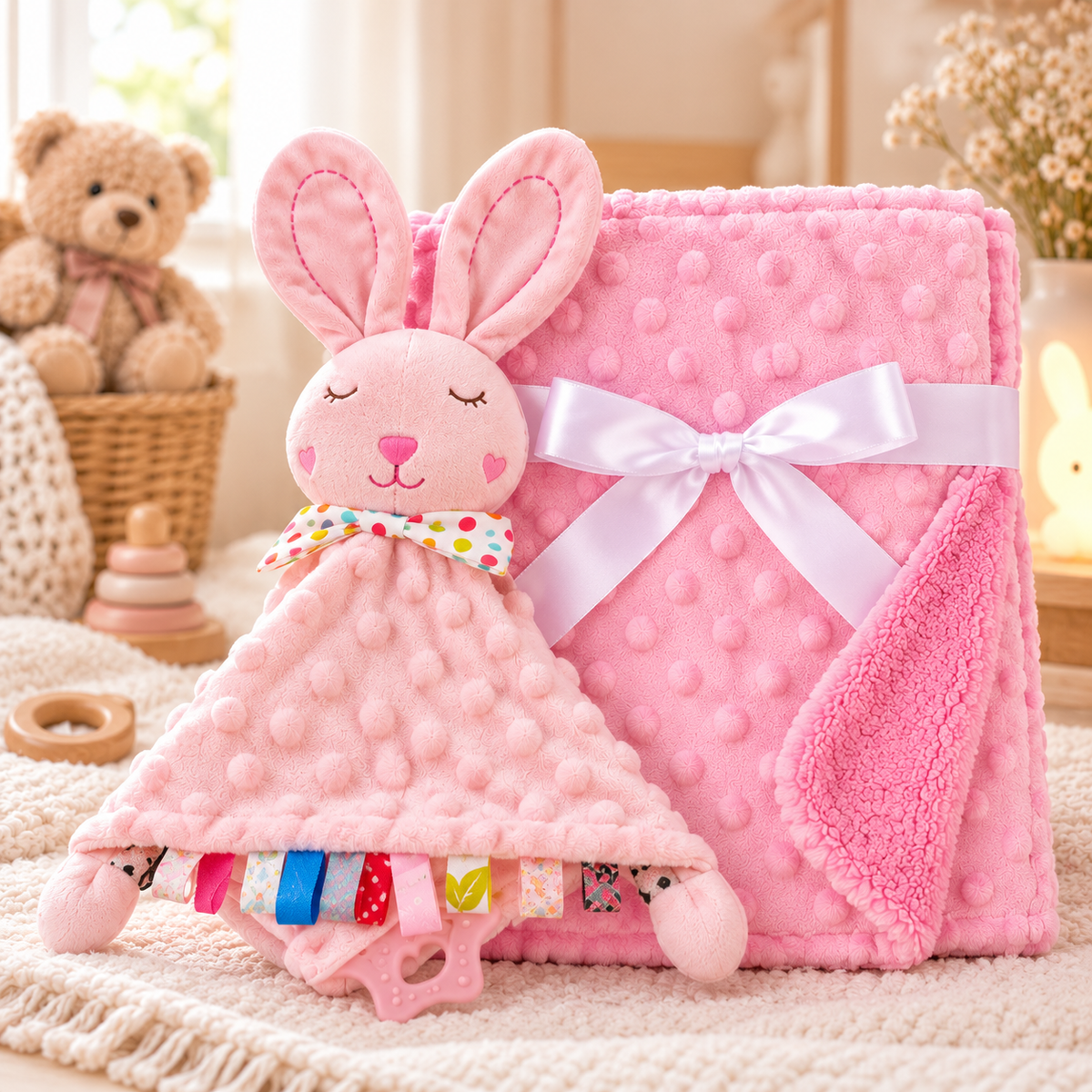 Couverture bébé personnalisée – Doudou offert 🎁