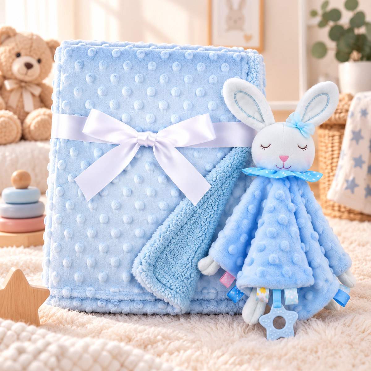 Couverture bébé personnalisée – Doudou offert 🎁