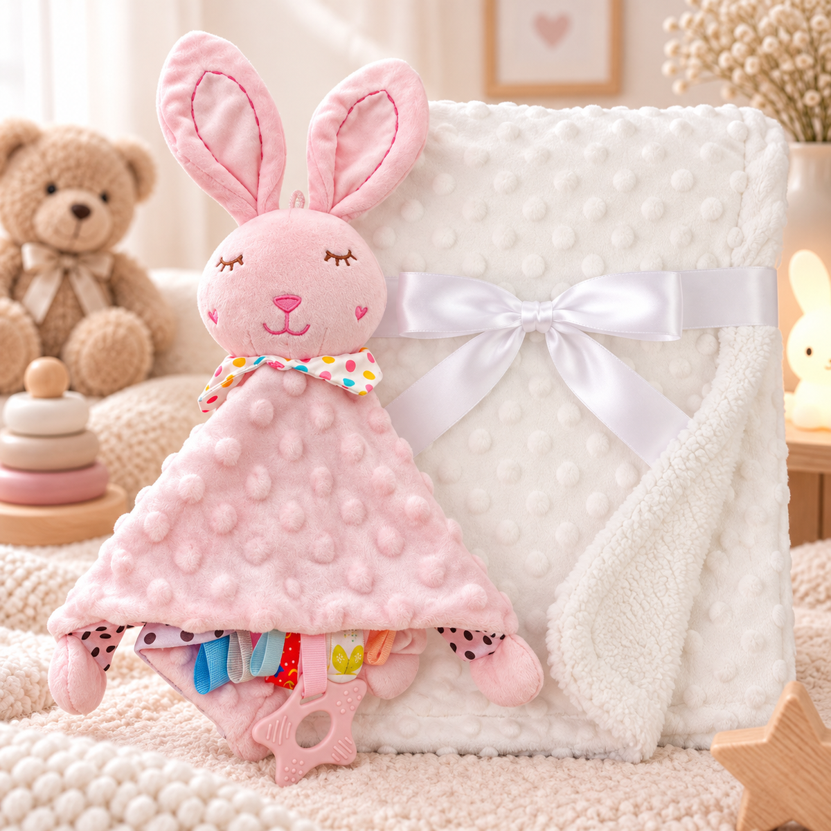 Couverture bébé personnalisée – Doudou offert 🎁