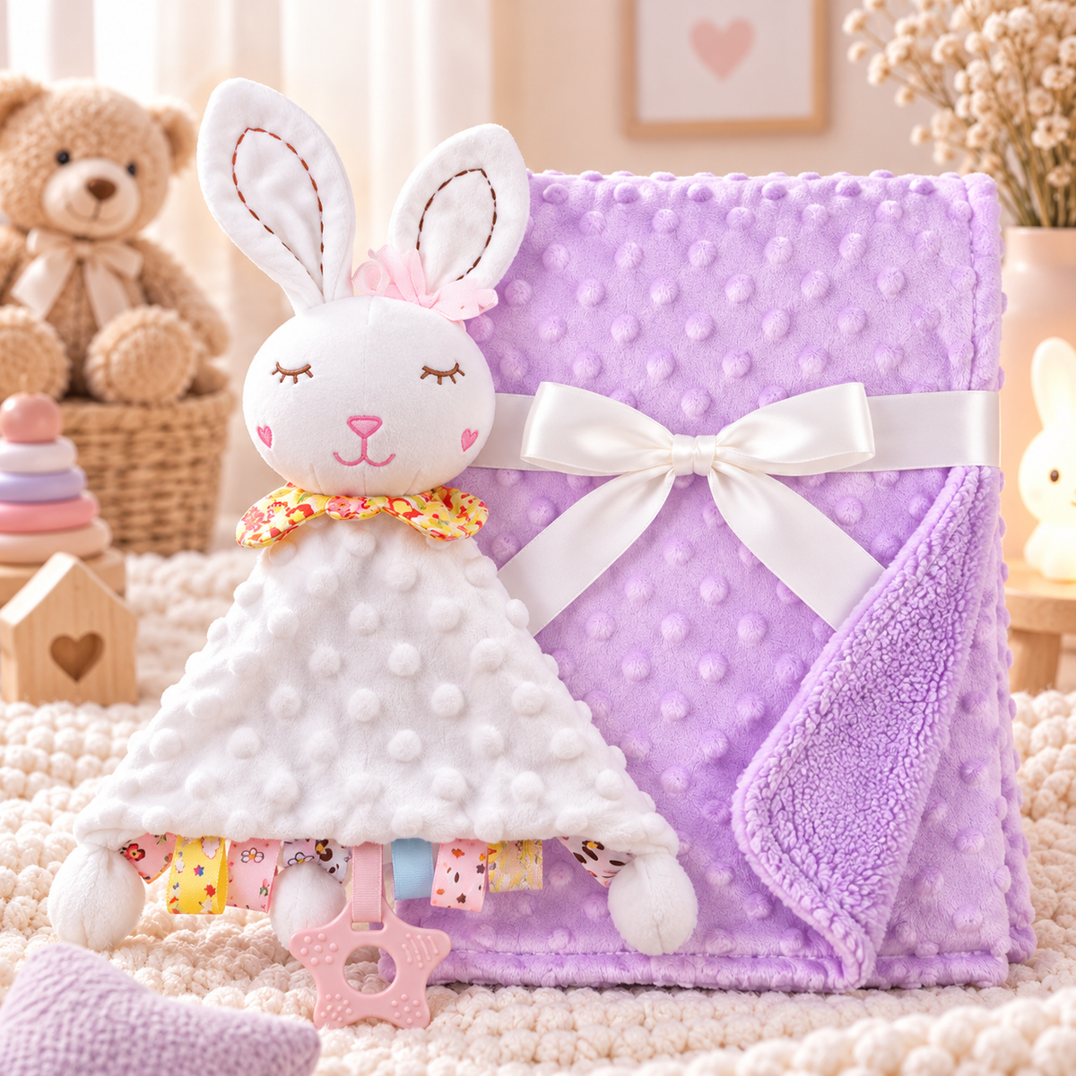 Couverture bébé personnalisée – Doudou offert 🎁