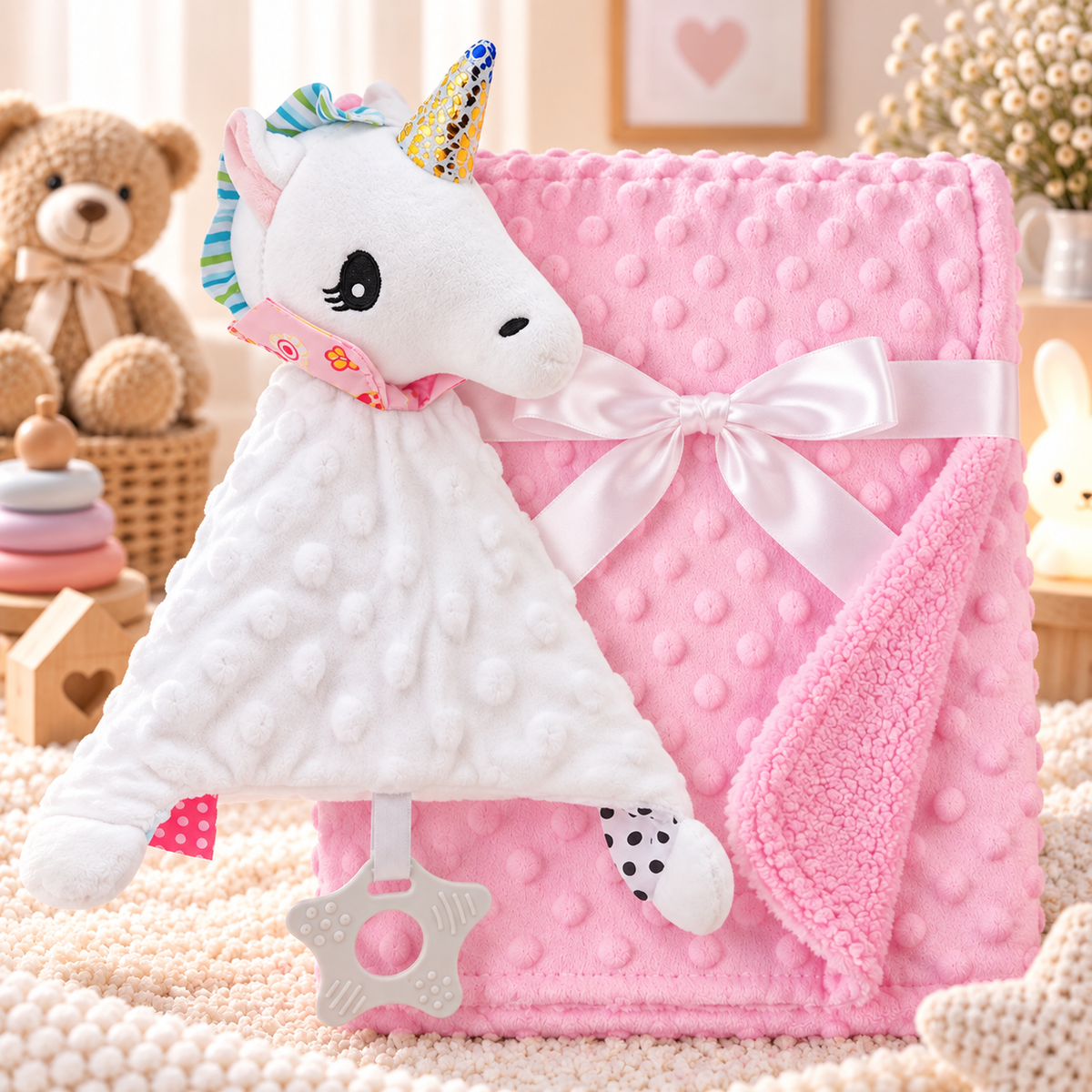 Couverture bébé personnalisée – Doudou offert 🎁