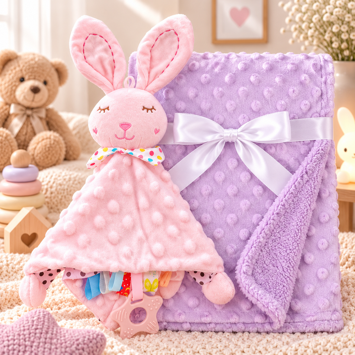 Couverture bébé personnalisée – Doudou offert 🎁