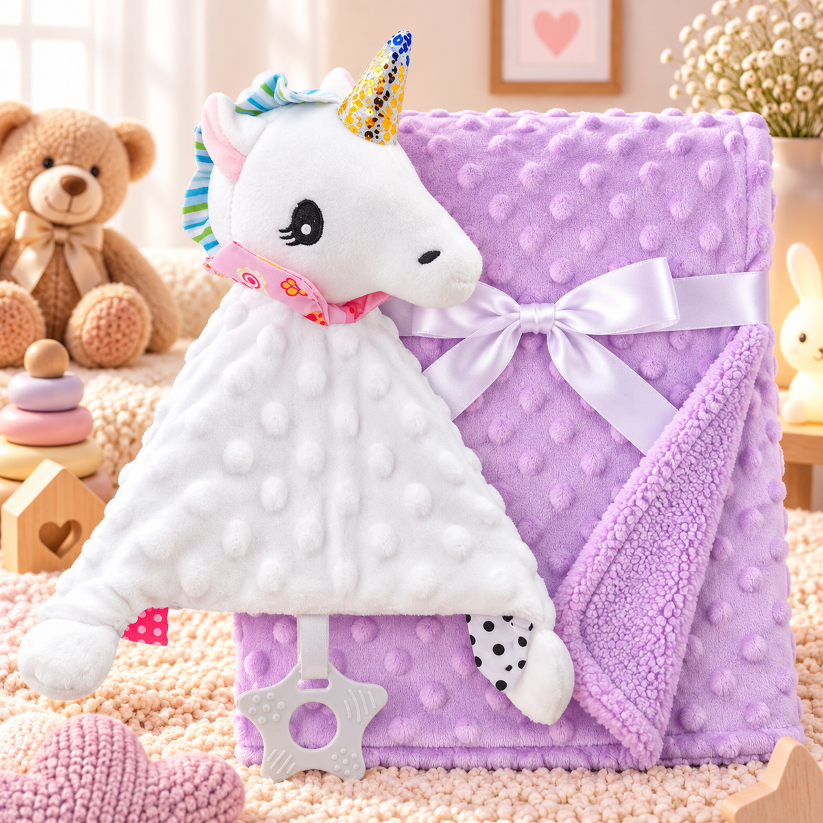 Couverture bébé personnalisée – Doudou offert 🎁