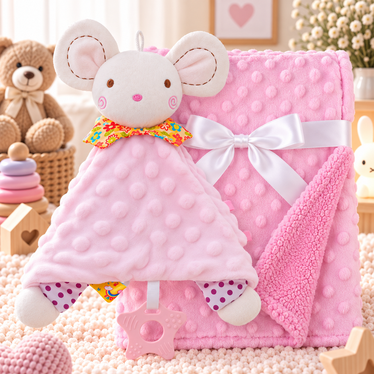 Couverture bébé personnalisée – Doudou offert 🎁