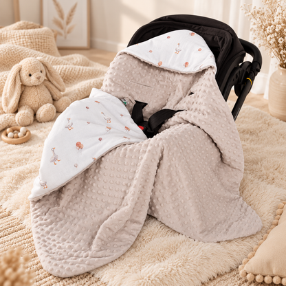Couverture d’emmaillotage bébé douce et chaude (spécial siège auto)