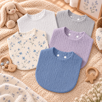 Bavoirs bébé tout doux – Lot de 5 🤍