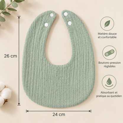 Bavoirs bébé tout doux – Lot de 5 🤍